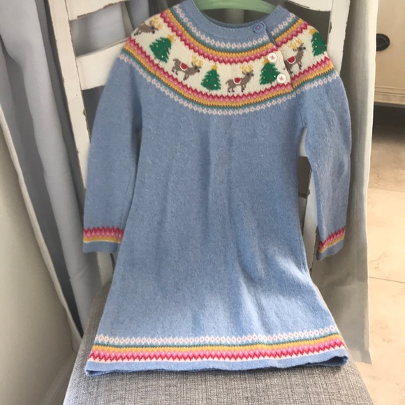 Boden girls Christmas sweater dress 